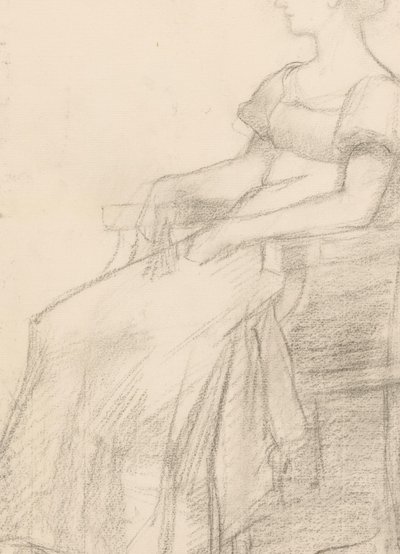 Portrait and a Woman Sitting on a Chair by August Allebe