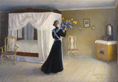 Interior from Mo Farm in Ringerike by August Eiebakke