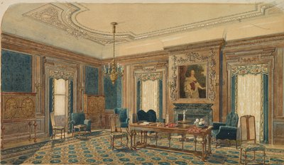 Sketch of Interior Design by August Frederick Biehle