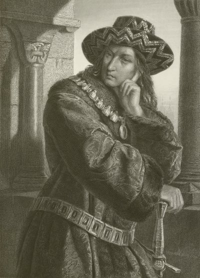 Karl VII (engraving) by August Friedrich Pecht
