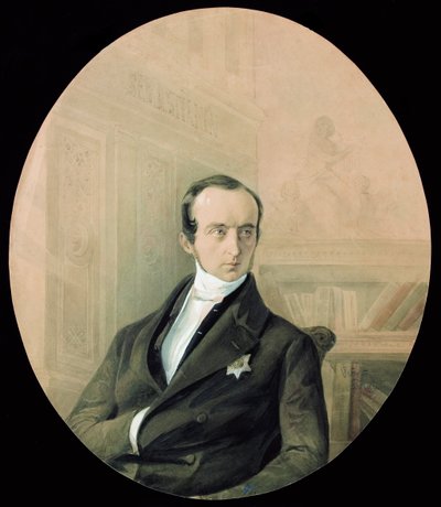 Portrait of Prince Vladimir Fyodorovich Odoyevsky, End 1840s by August Friedrichovich Petzold