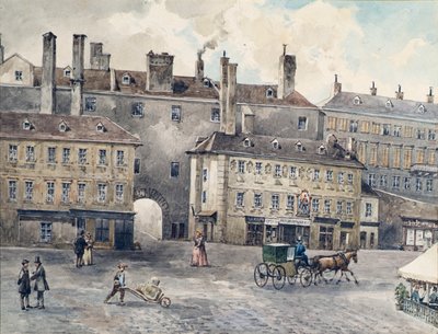 Albertinaplatz with the Andreas Hofer House in Vienna by August Gerasch
