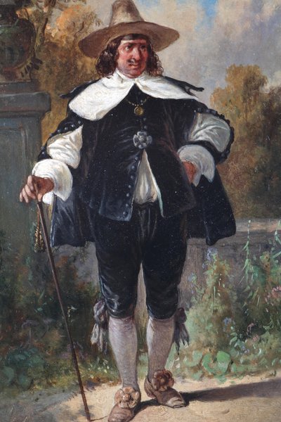 Elegant Gentleman with Hat and Cane by August Gerasch