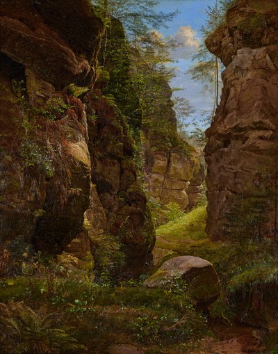 Rock Gorge in the Uttewalder Grund in Saxon Switzerland by August Heinrich