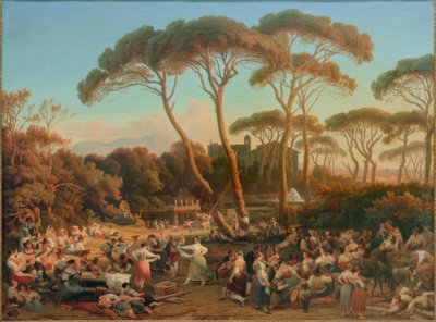 Roman Festival in the Park of Villa Borghese by August Lucas