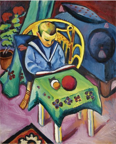 Boy with Book and Toys by August Macke