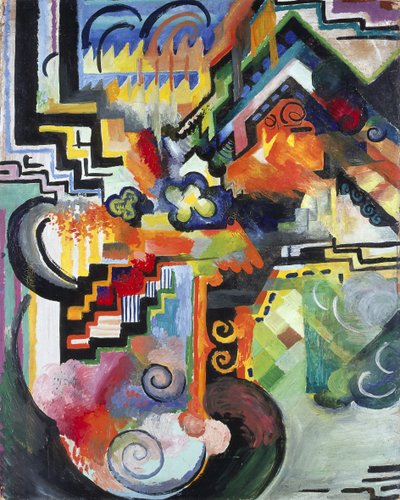 Colored Composition Homage to Bach by August Macke