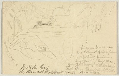 The Shaking Cab, Postcard to Wassily Kandinsky in Odessa by August Macke