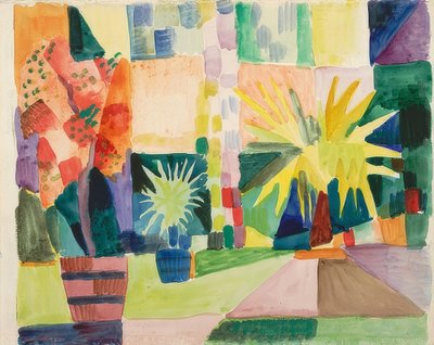 Garden on Lake Thun (Pomegranate Tree and Palm in the Garden). 1914 by August Macke