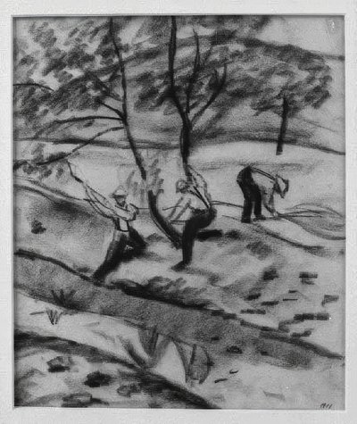 Lumberjack in Kandern by August Macke