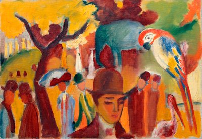 The Little Zoological Garden in Brown and Yellow by August Macke