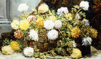 Chrysanthemums in a Basket by August Pollak