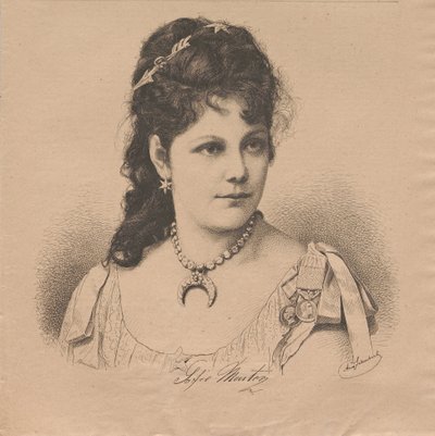 Portrait of pianist and composer Sophie Menter by August Schubert