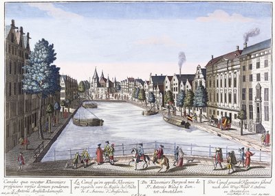 Vue of Kleveniers Canal, Amsterdam by August Vindel