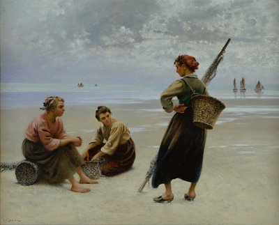 Mussel Gatherers, Brittany by August Wilhelm Nikolaus Hagborg