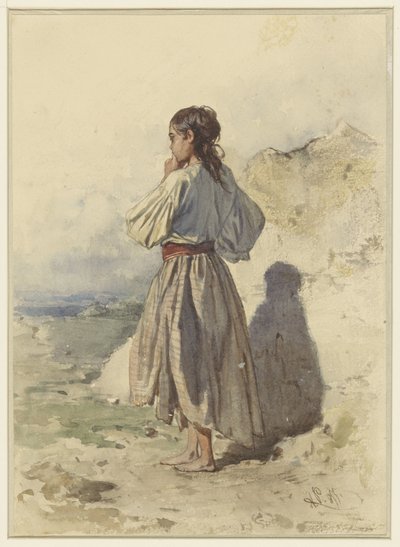 Hungarian Woman, Standing Three-Quarters to the Left, Seen from the Back by August Xaver Carl von Pettenkofen