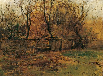 The Garden of the Painter Franz von Lenbach in Munich by August von Pettenkofen