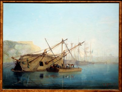 A Sailboat with a Carenage by Auguste Aiguier