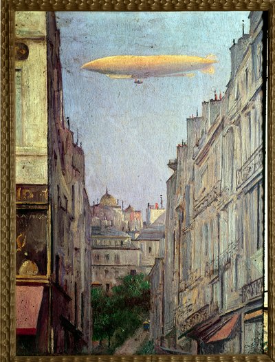 The Airship Republic over Paris in 1909 by Auguste Alexandre Hirsch