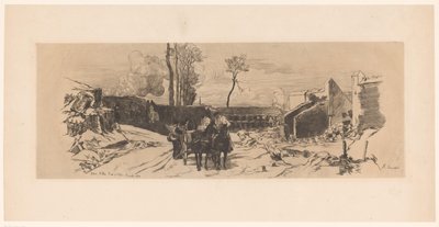 Soldiers on a Horse Cart During the Franco-Prussian War by Auguste Andre Lancon