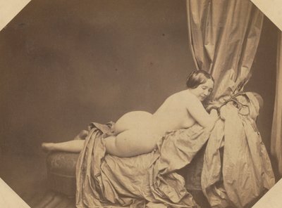 Academic Nude, Reclining on a Sofa, c.1855 by Auguste Belloc