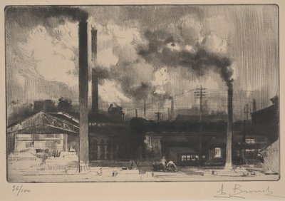 At the Creusot Works - the Steel Mills by Auguste Brouet