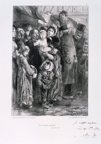 Cantine Nationale, Siege of Paris, Franco-Prussian War by Auguste Bry