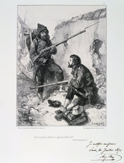 In the trenches, Siege of Paris, Franco-Prussian War, 1870-1871 by Auguste Bry