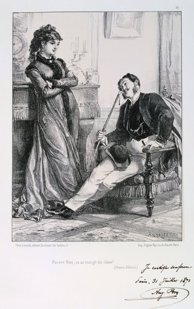 Poor Nini, you ate dog!, Siege of Paris, 1871 by Auguste Bry