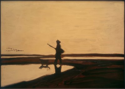 The Hunter and His Dog in the Camargue by Auguste Chabaud