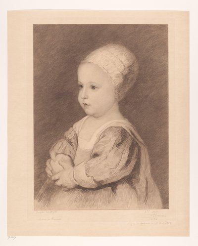 Portrait of an Unknown Child by Auguste Danse (signed by artist)