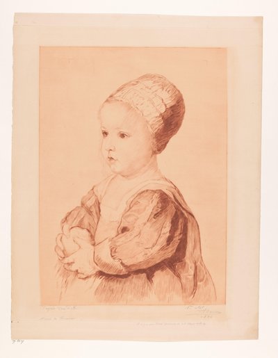Portrait of an Unknown Child by Auguste Danse (signed by artist)