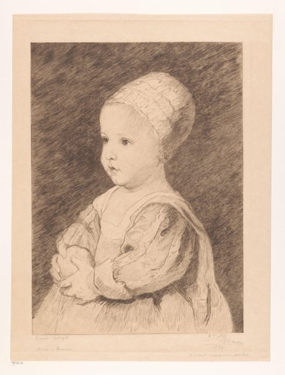 Portrait of an Unknown Child by Auguste Danse (signed by artist)