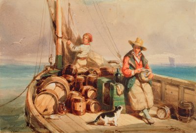 Two Figures on a Boat, 1843 by Auguste Delacroix