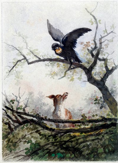 The Fox and the Crow by Auguste Delierre