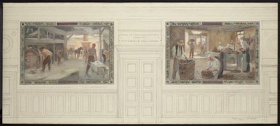 Sketch for the Marriage Hall of the Montreuil-sous-Bois Town Hall: Exploitation of the Soil and Production of the Soil by Auguste Francois Gorguet