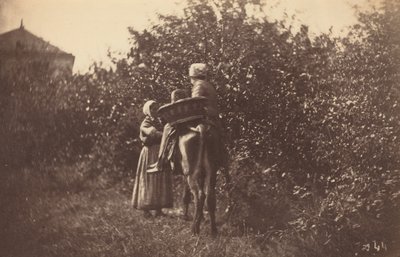 Two Women with Donkey by Auguste Giraudon
