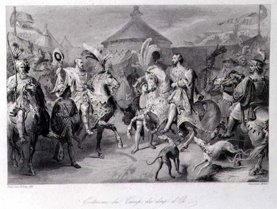 The Meeting on the Field of the Cloth of Gold, 24th June 1520, engraved by Millin by Auguste Hyacinthe (after) Debay