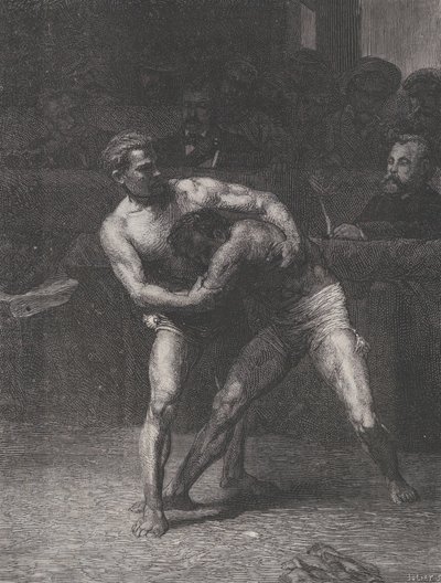 The Wrestlers, from Le Monde Illustré, May 22, 1875 by Auguste Joliet