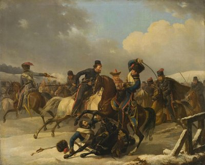 Cossacks Pursued Retreating French Soldiers by Auguste Joseph Desarnod