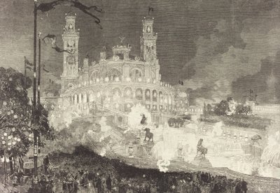 14 July. Illumination of the Palais du Trocadéro, 1883 by Auguste Lepere