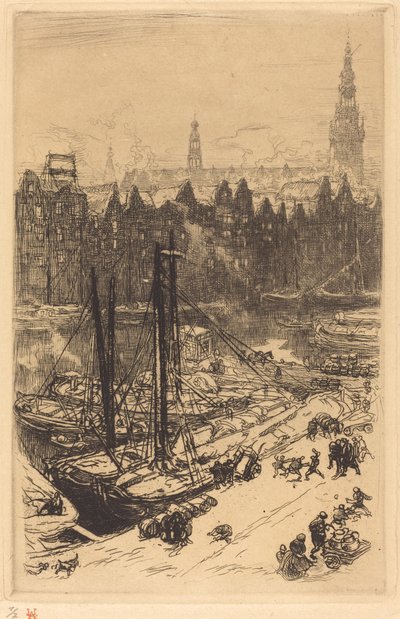 Amsterdam Seen from Victoria Hotel by Auguste Lepere