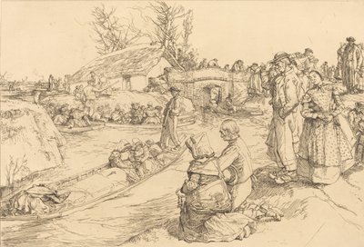 Burial in the Vendeen Marsh by Auguste Lepere