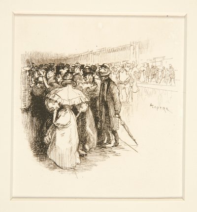 Crowd at Ticket Window by Auguste Lepere