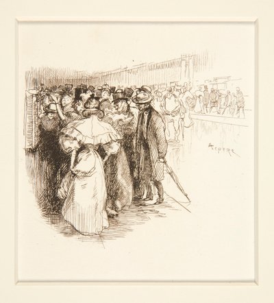Crowd at Ticket Window by Auguste Lepere