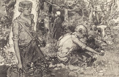 Gathering of May-lily, 1908 by Auguste Lepere