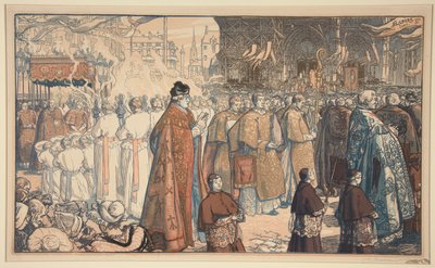 The Corpus Christi Procession at Nantes by Auguste Lepere