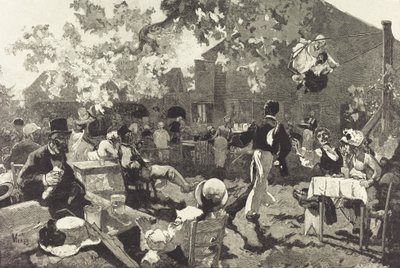 The Cabaret of the Heather Cock at the Meudon Woods by Auguste Lepere