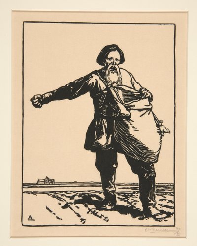 The Russian Peasant, from La Guerre de 1914, first series, no. 2 by Auguste Lepere