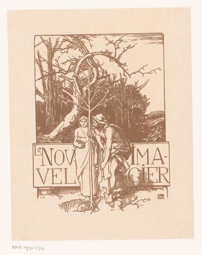 Man and Woman Planting a Young Tree Together by Auguste Lepere